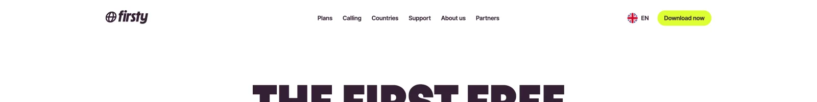 Firsty App landing page section