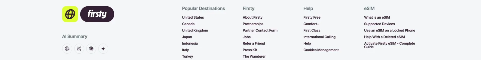 Firsty App landing page section