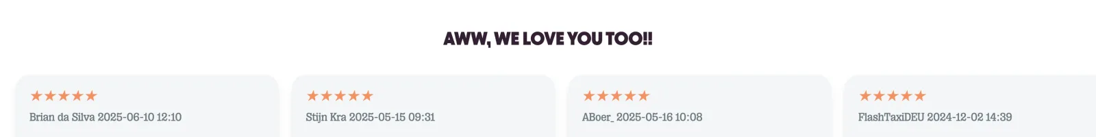 Firsty App landing page section