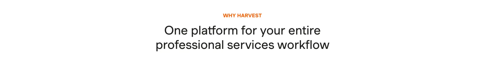 Harvest landing page section