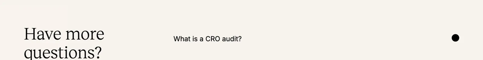 FAQ · Peek Insights landing page section