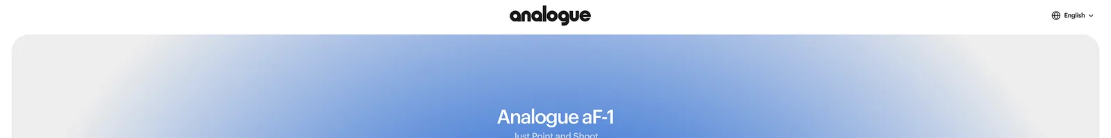 Hero · Analogue aF-1 landing page section
