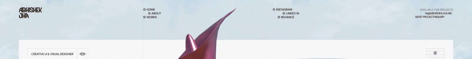 Abhishek Jha Portfolio landing page section