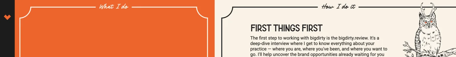 Big Dirty Agency landing page section