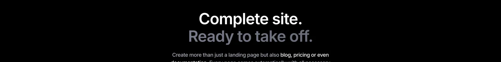 Primeui UI landing page section