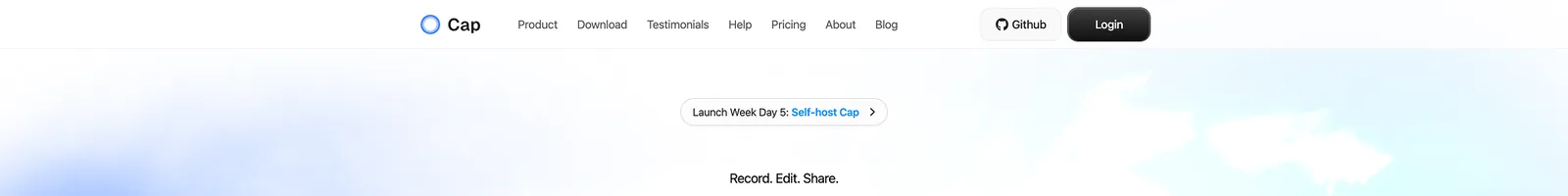 Hero · Cap landing page section