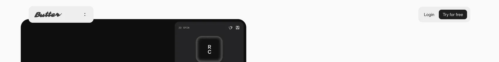 Butter Video landing page section