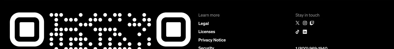 Footer · Cash App landing page section