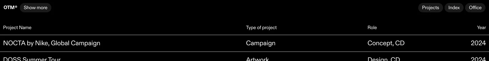 Works · OTM landing page section