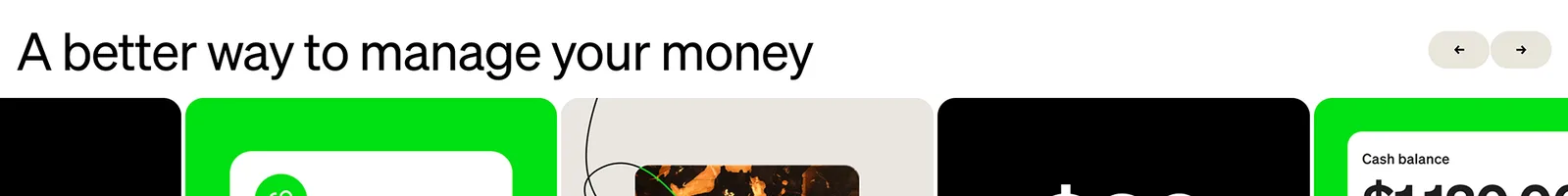 Features · Cash App landing page section