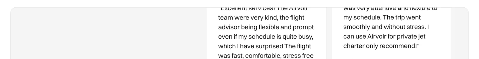 Reviews · Airvoir landing page section