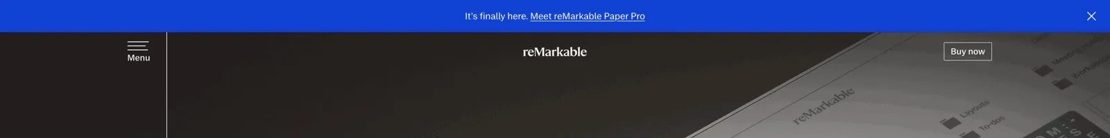 Hero · reMarkable landing page section