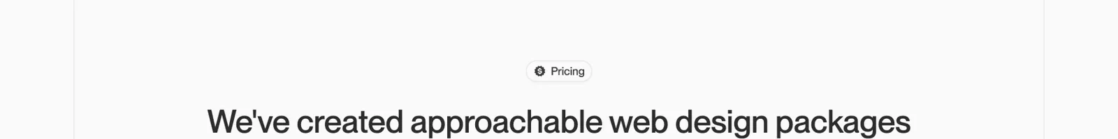 Pricing · Oratory Design Studio landing page section