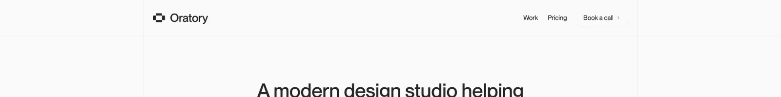 Hero · Oratory Design Studio landing page section