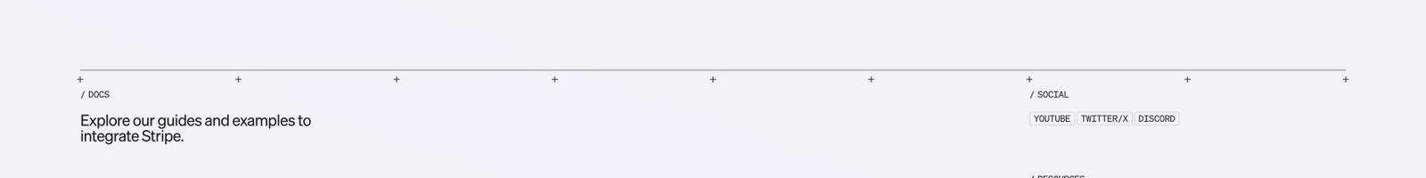 Footer · Stripe Dot Dev landing page section