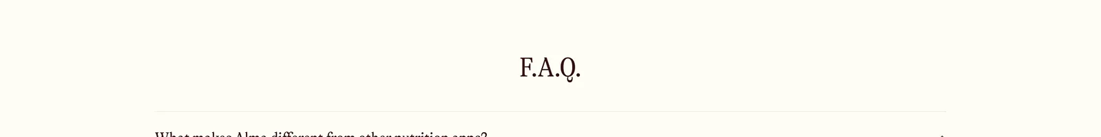 FAQ · Alma landing page section