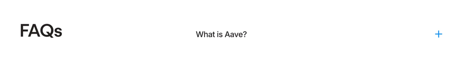 FAQ · Aave landing page section