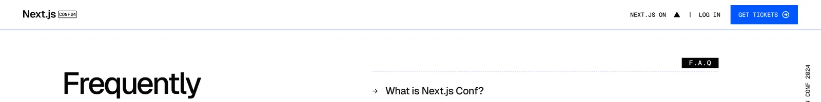 FAQ · Next.js Conf landing page section