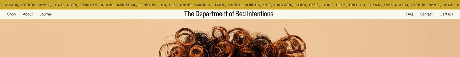 Hero · The Department of Bed Intentions landing page section