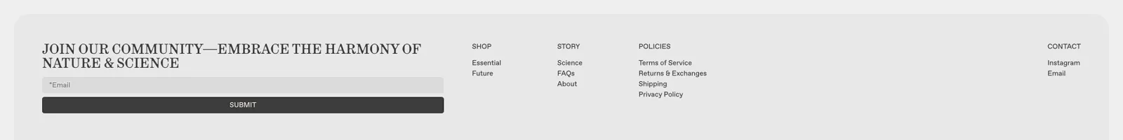 Footer · Talgh landing page section