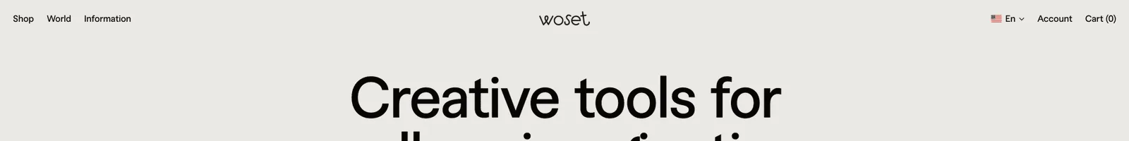 Woset · Hero landing page section