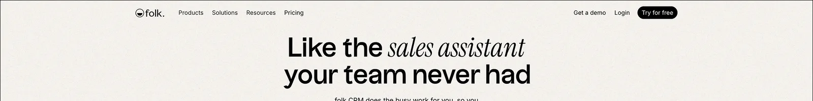 Hero · folk landing page section