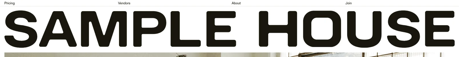 Hero · Sample House landing page section
