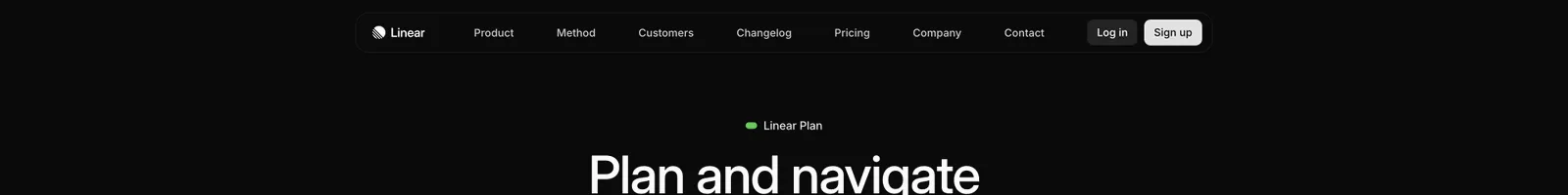 Hero · Linear Plan landing page section