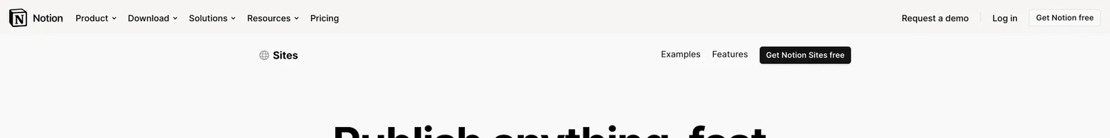 Hero · Notion Sites landing page section
