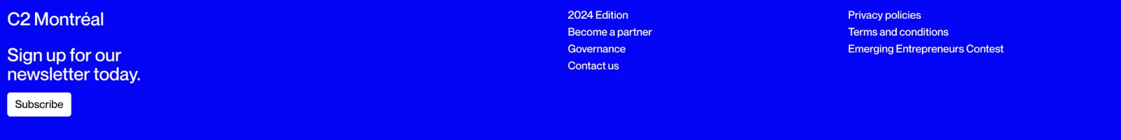 Footer · C2MTL landing page section