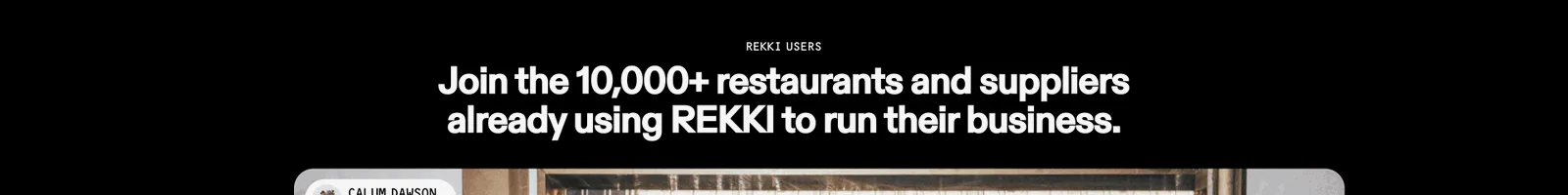 Reviews · Rekki landing page section