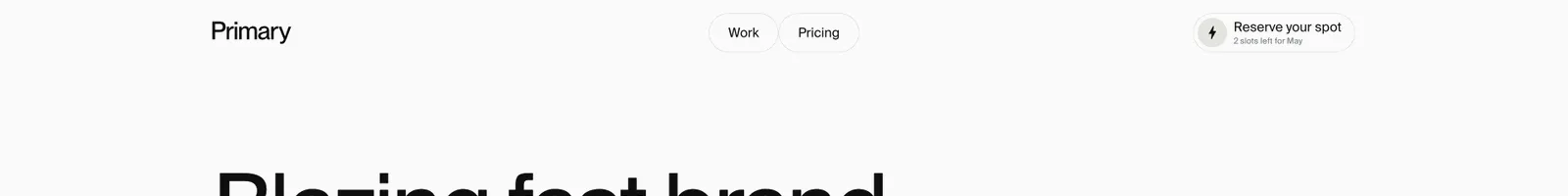 Hero · Primary landing page section