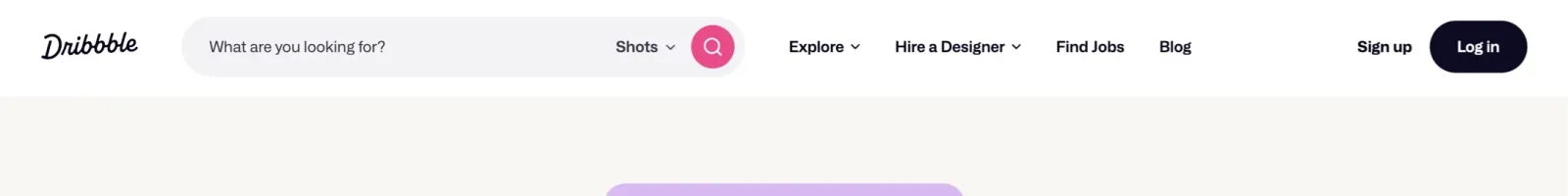 Dribbble Hero section