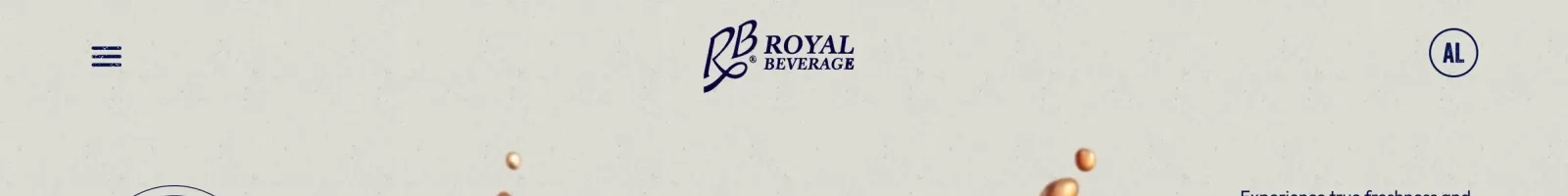 Royal Beverage Hero section