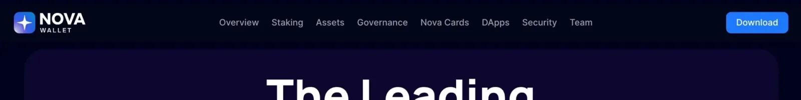 Nova Wallet Hero section