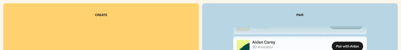 Features · Pair Up landing page section