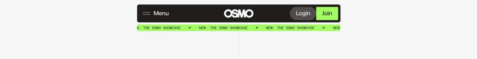 Osmo Hero section