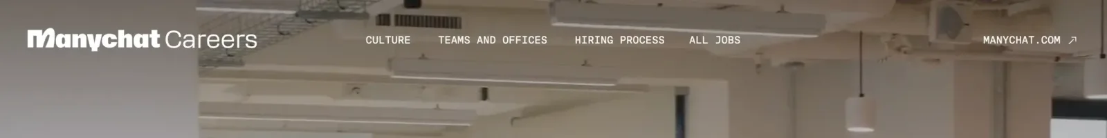 Manychat Careers Hero section