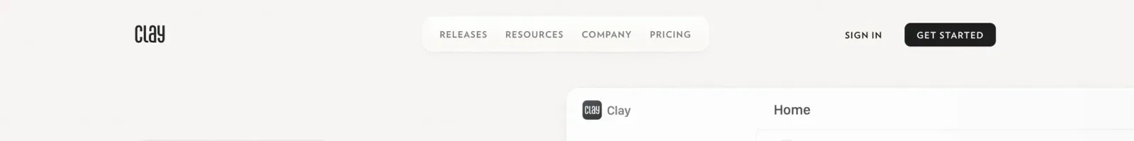 Clay Hero section