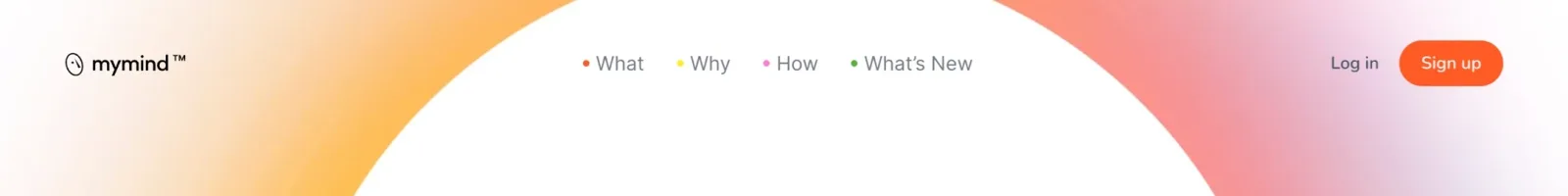 mymind Hero section