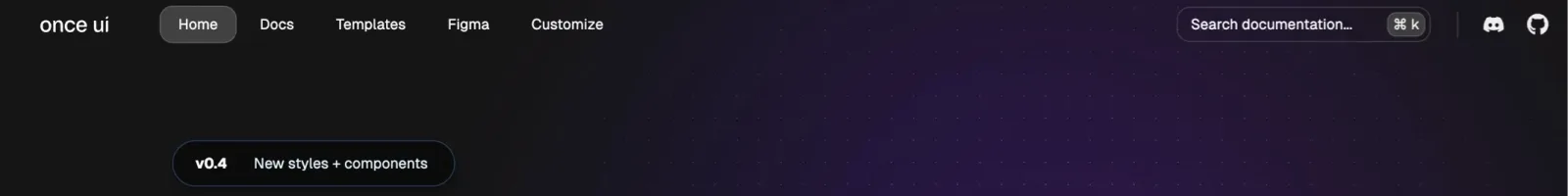Once UI Hero section