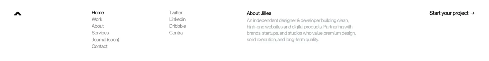 Jilles Design Hero section