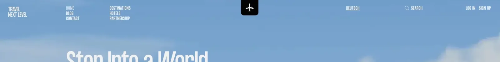 Travel Next Level Hero section