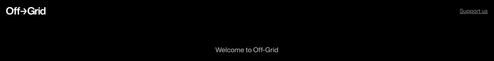 Off-Grid Hero section