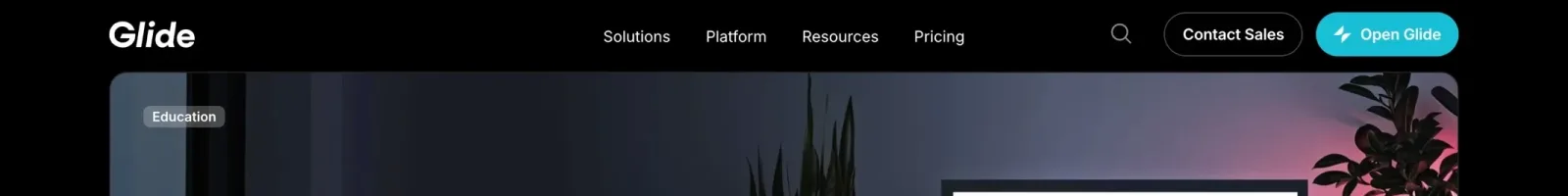Glide Hero section