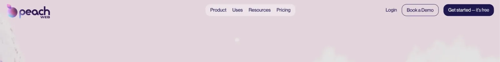PeachWeb Hero section