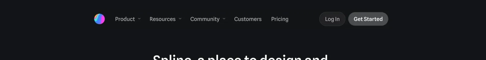 Spline Hero section