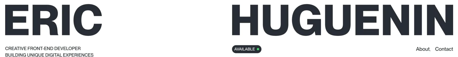 Eric Huguenin Hero section
