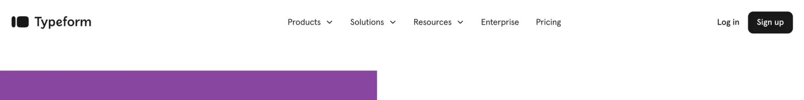 Typeform Hero section