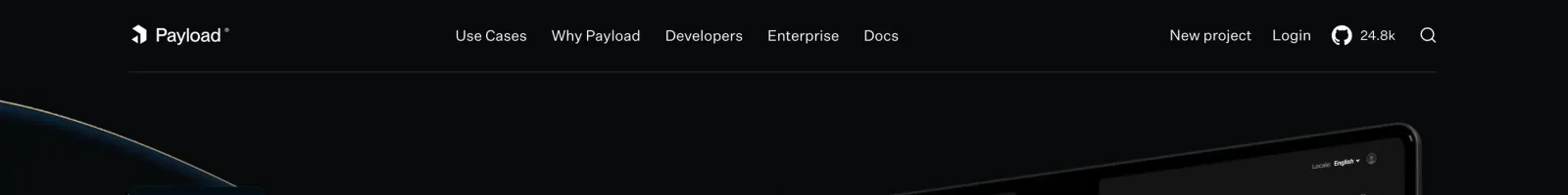 Payload Hero section